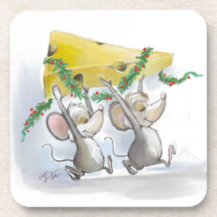 Merry Mice Mic & Mac Cork Coaster
