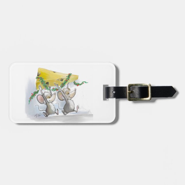 Merry Mice Mic & Mac Luggage Tag (Front Horizontal)