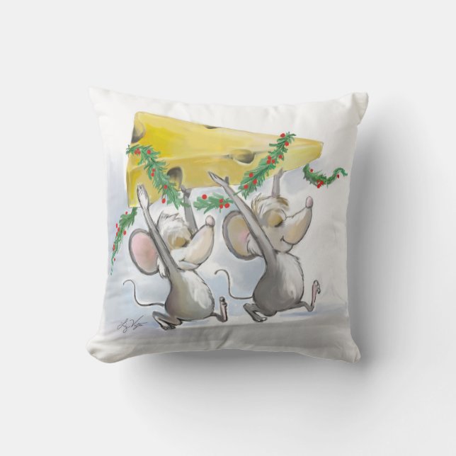 Merry Mice Mic & Mac Pillow (Front)