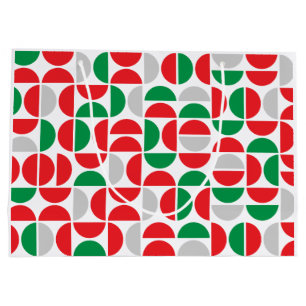 Merry Mid Century Holiday Tiles Large Gift Bag