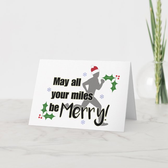 Merry Miles 2.0 Holiday Runner's Christmas Card (Front)