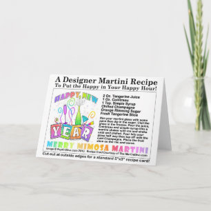 MERRY MIMOSA New Year's MARTINI RECIPE CARD
