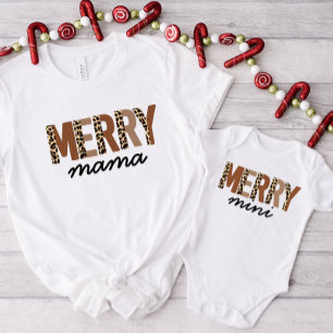 "Merry Mini" Mommy and Me Boho Christmas Baby Bodysuit