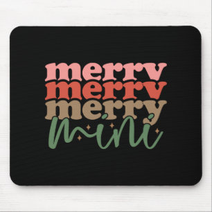 Merry Mini Retro Groovy Christmas Holidays Toddler Mouse Pad