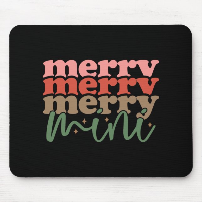 Merry Mini Retro Groovy Christmas Holidays Toddler Mouse Pad (Front)