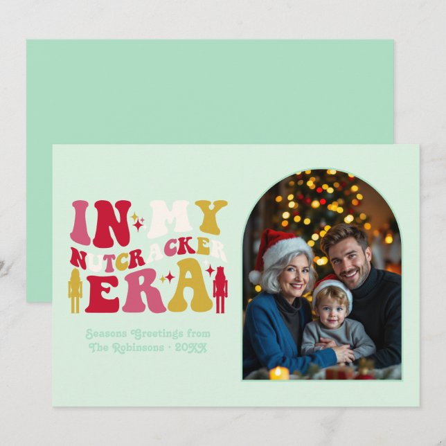 Merry Mint In My Nutcracker Era Christmas Photo Holiday Card (Front/Back)