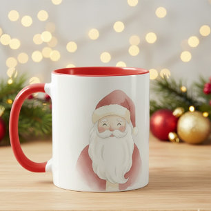 Merry Mist Watercolor Santa Kids Mug   Jolly Chris