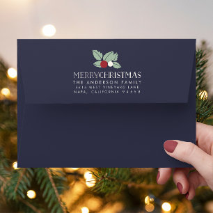 Merry Mistletoe   Back Flap Address Christmas Envelopes