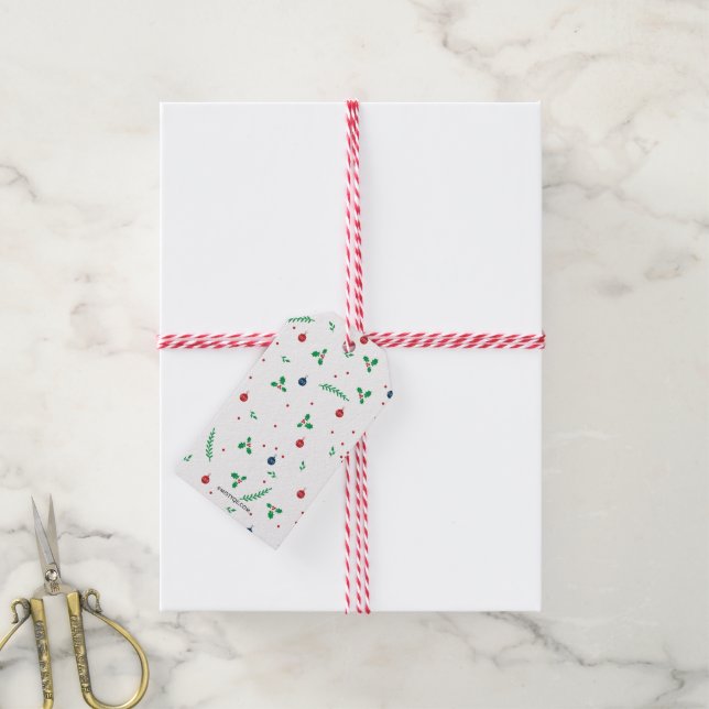 Merry Mistletoe Christmas Holiday Gift Tags (With Twine)