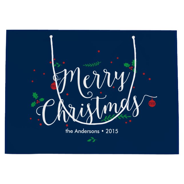 Merry Mistletoe Holiday Gift Bag (Front)