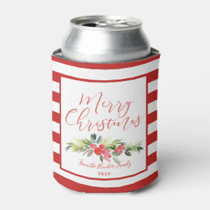 Merry Mistletoe   Personalized Can Cooler