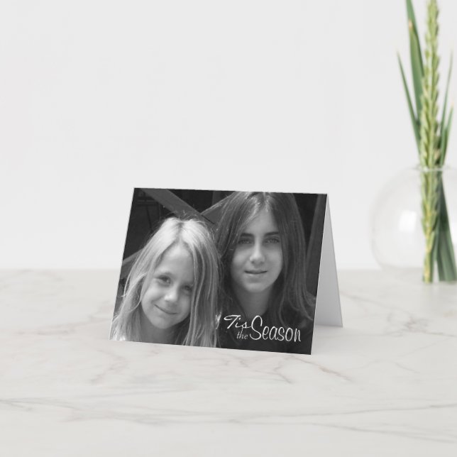 Merry Mistletoe with Red Bow  Holiday Card (Front)