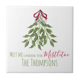 Merry Mistletoe with White Berries Tile