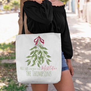 Merry Mistletoe with White Berries Tote Bag