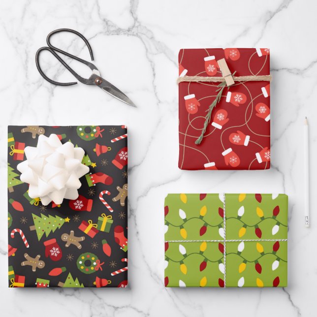 Merry Mix Wrapping Paper Set (Front)