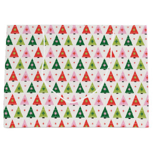 Merry & Mod Retro Christmas Tree Large Gift Bag