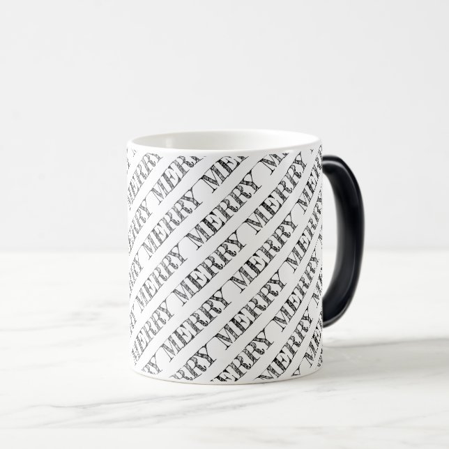 MERRY Modern Typography Christmas Holiday Fun Magic Mug (Front Right)
