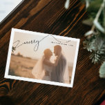 Merry Modern Typography Name 2 Photo Christmas Holiday Card<br><div class="desc">This beautiful, modern Merry Modern Typography Name 2 Photo Christmas Holiday card features your horizontal wedding photo behind a white border, with the word 'Merry' in a beautiful modern calligraphy typography with decorative flourishes on the ends of the words. The card is personalized with your names in a modern sans...</div>