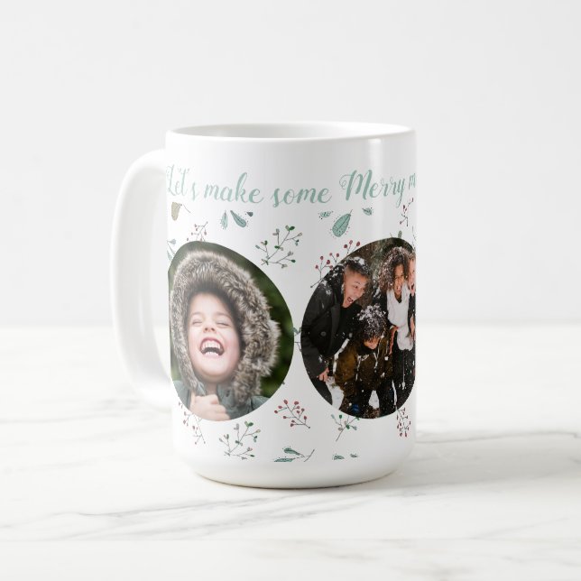 Merry Moments Holiday Three Photo Coffee Mug (Front Left)