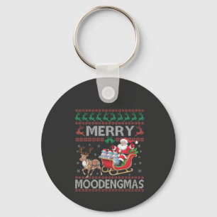 Merry MooDengmas Moo Deng Christmas Santa Hippo Keychain