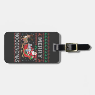 Merry MooDengmas Moo Deng Christmas Santa Hippo Luggage Tag