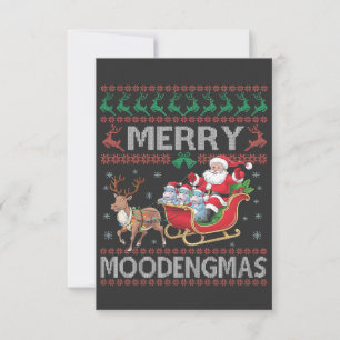 Merry MooDengmas Moo Deng Christmas Santa Hippo Thank You Card