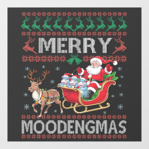 Merry MooDengmas Moo Deng Christmas Santa Hippo Window Cling