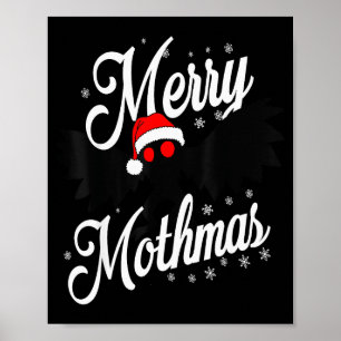 Merry Mothmas Santa Mothman Cute Mothman Christmas Poster