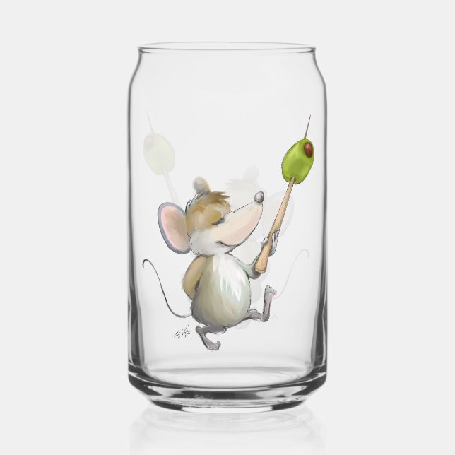 Merry Mouse Moe with Olive Can Glass (Front)