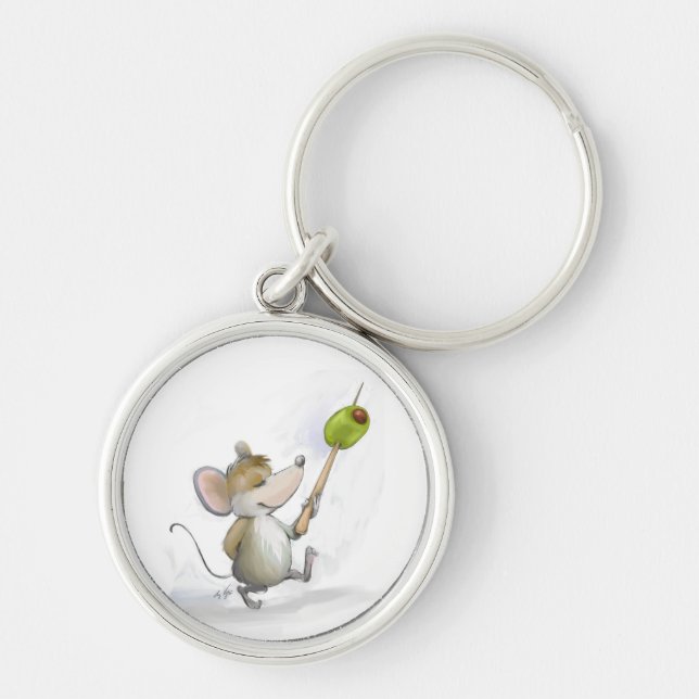 Merry Mouse Moe with Olive keychain (Front)