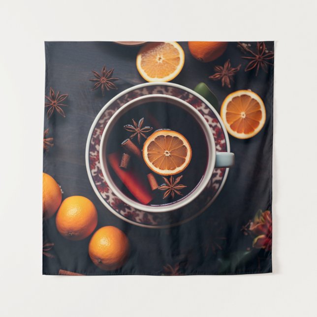 Merry & Mulled | Cozy Holiday Drink Tapestry (Front)