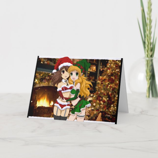 Merry Naughty Christmas Holiday Card (Front)