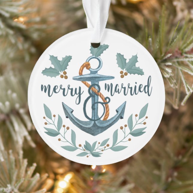 Merry Nautique et marié Holly Berry Photo (Arbre)