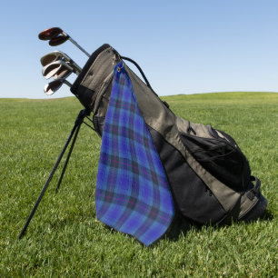 Merry Navy Plaid Tartan Pattern Golf Towel