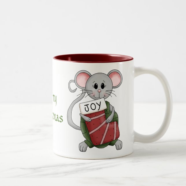 Merry Night Before Christmas Mouse Two-Tone Coffee Mug (Right)