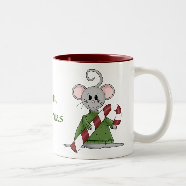 Merry Night Before Christmas Mouse Two-Tone Coffee Two-Tone Coffee Mug (Right)