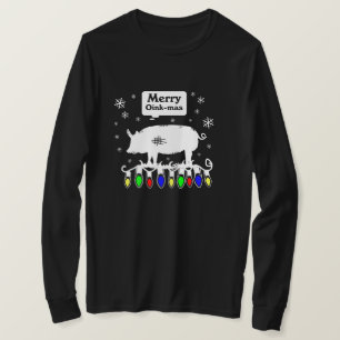 Merry Oink-Mas Snow flakes T-Shirt