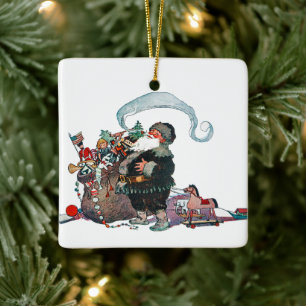 Merry Old Christmas Elf, Jessie Willcox Smith Ceramic Ornament