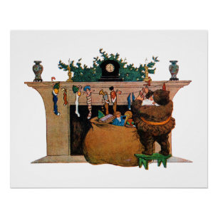 Merry Old Christmas Elf, Jessie Willcox Smith Poster