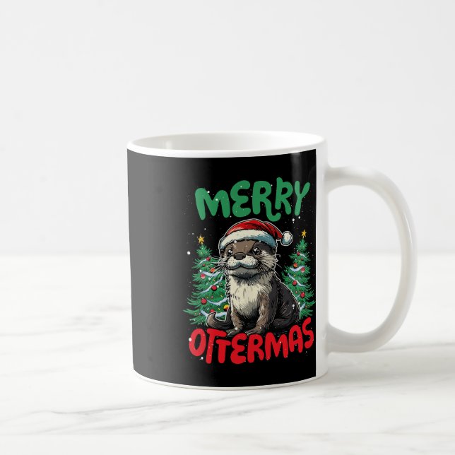 Merry Ottermas Funny Christmas Duck Lover  Coffee Mug (Right)