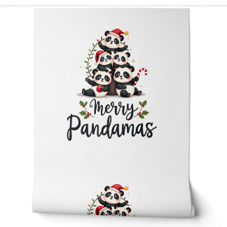 Merry Pandamas Pun Panda Christmas (2) Wallpaper