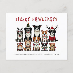 Merry Pawlidays Veterinary Holiday Postcard