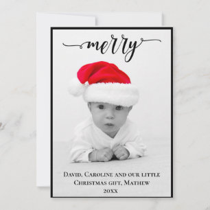 Merry ~ Personalized Photo Holiday Card