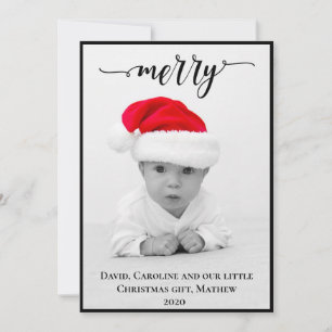 Merry ~ Personalized Photo Holiday Card