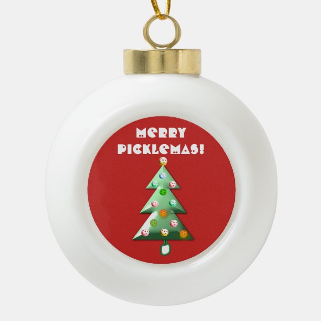 Merry Picklemas Holiday Ornament (Front)