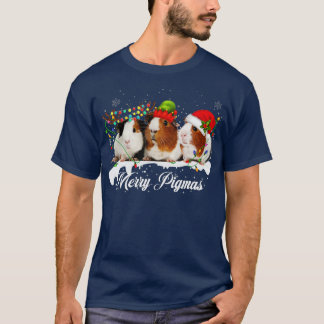 Merry Pigmas 2022 Funny Christmas Tree Xmas light  T-Shirt