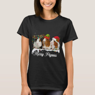 Merry Pigmas 2022 Funny Christmas Tree Xmas light T-Shirt