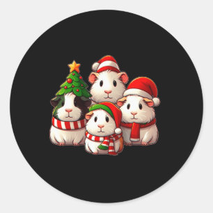 Merry Pigmas Christmas Guinea Pig Farm Animal Wome Classic Round Sticker