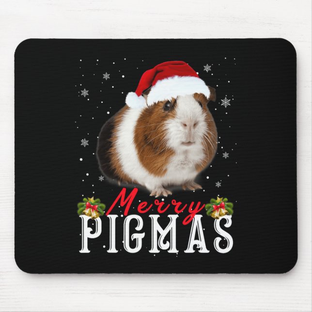 Merry Pigmas Face Mask Fun Guinea Pig Christmas Sa Mouse Pad (Front)