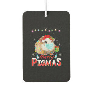 Merry Pigmas Face Mask Funny Guinea Pig Christmas Air Freshener